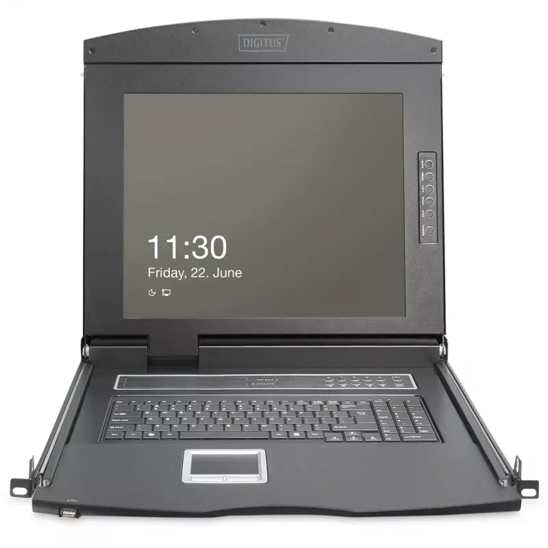 KVM Console Digitus 19 inch HD LCD 16-port VGA German Keyboard