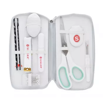 Portable household sewing kit SINGER Premium Mint 250061503 with needles, threads and basic accessories