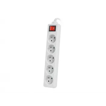 Power Extension Cable Lanberg PS1-05E-0300-W 3m 5 AC Outlets Indoor/Outdoor White