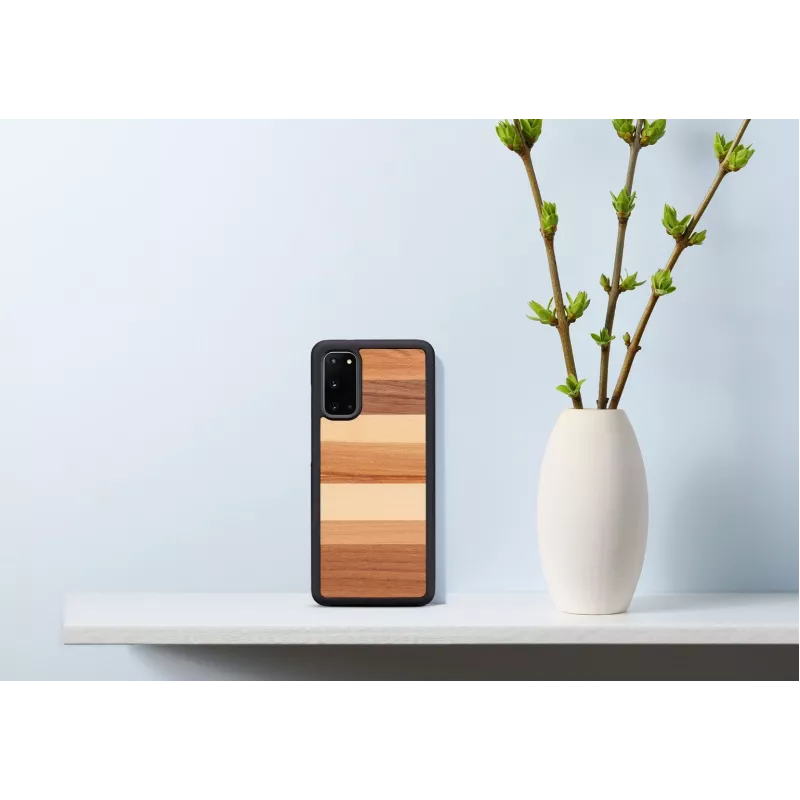 Phone case man and wood Galaxy S20 black — protective back cover for Samsung Galaxy S20