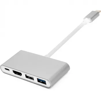 Adapter USB C - HDMI, 4xUSB 2.0/3.0, USB C