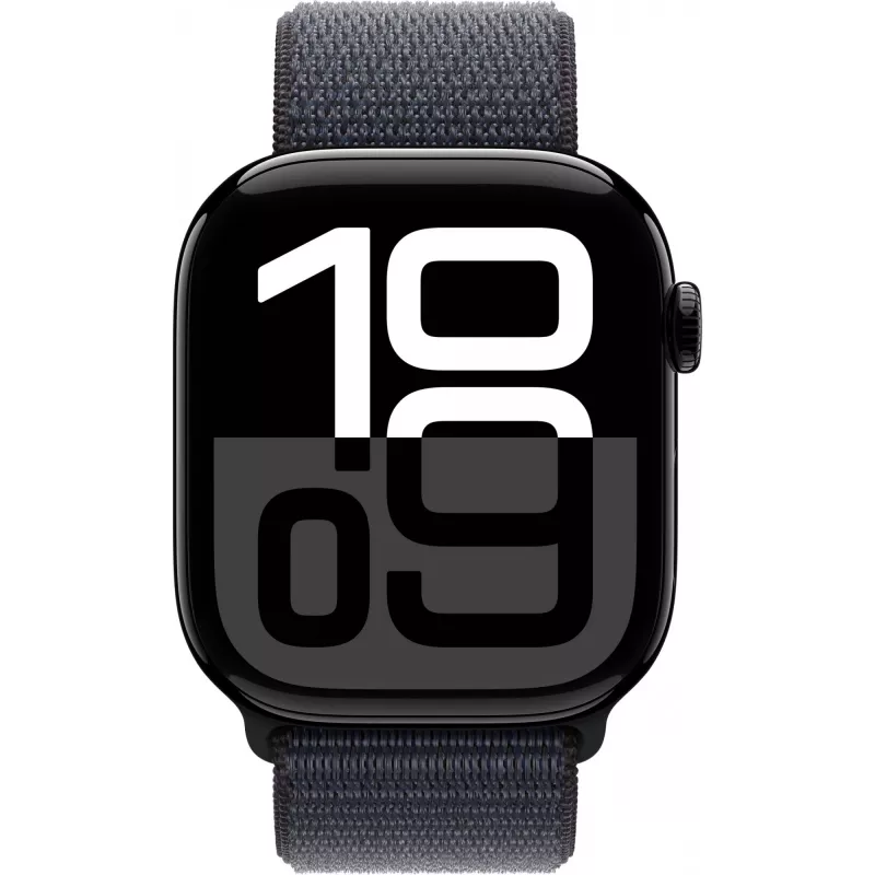 Apple Watch S10 Diamantschwarz Aluminium Sport Loop Tinte GPS + Cellular 46mm MWY53QF/A 2024