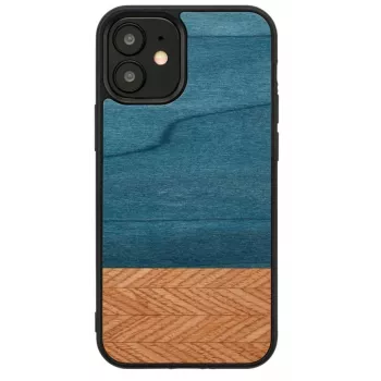 Phone case man and wood for iPhone 12 mini — denim black