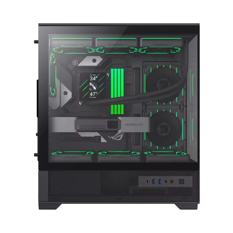 Gamemax Case | VISTA 2 AB | Black | Midi Tower | Power supply included No
