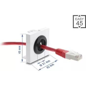 Cable grommet DELOCK Easy 45, 21 mm diameter, desk/table cable entry