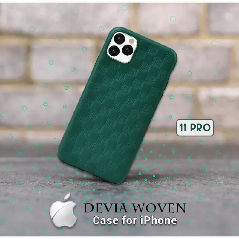 Protective soft case Devia Woven2 for iPhone 11 Pro Max, green