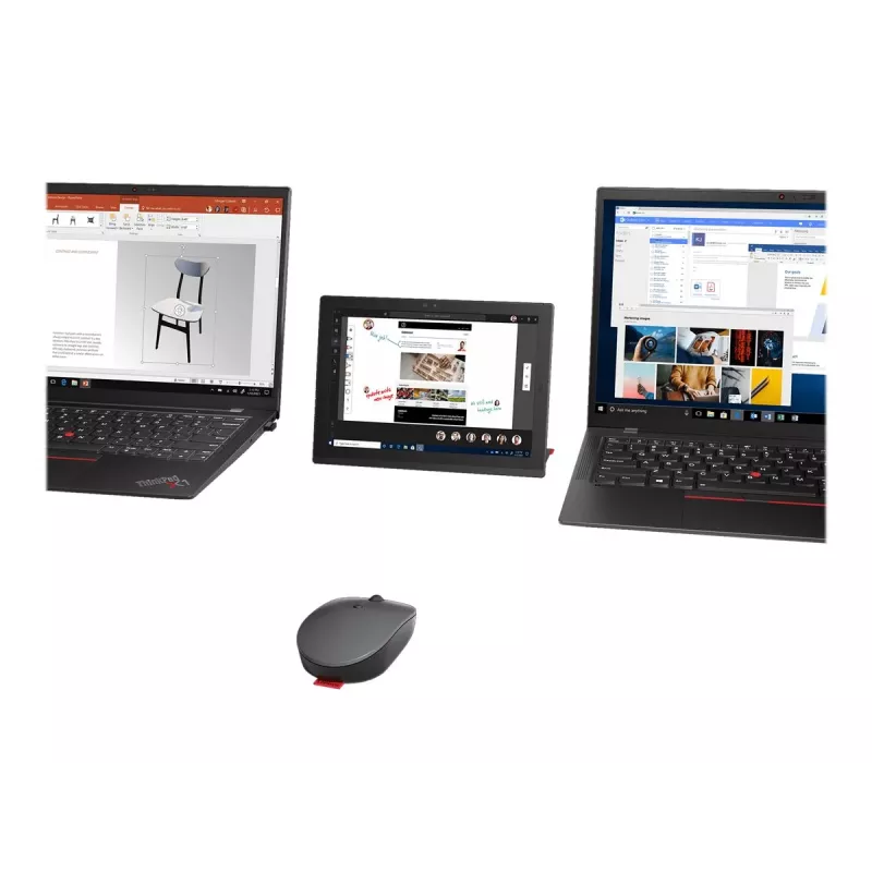 Lenovo Go Multi-Device mouse Office Ambidextrous RF Wireless + Bluetooth Optical 2400 DPI