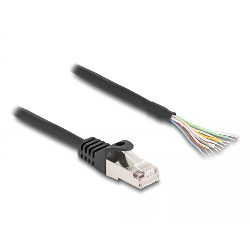 DeLOCK Cable RJ50 male to open wire ends S/FTP 0.25 m black