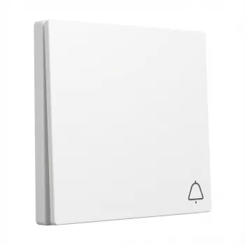 Rocker switch cover plate Gira System 55 for doorbell symbol, model 328603, pure white