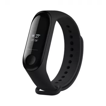 Silicone strap FIXED for Xiaomi Mi Band 3/4 — Black, replacement flexible durable silicone