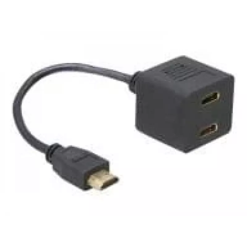 HDMI Adapter DeLOCK 65056 0.2m Male to 2x Female