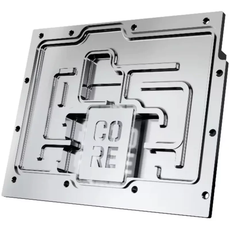 Graphics card backplate Alphacool Core for RX 9070 XT Aorus Elite — transparent chrome finish