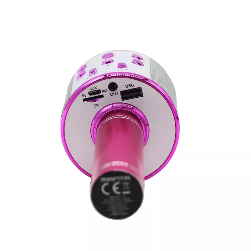 Microphone MANTA MIC11-PK Pink — wired 3.5 mm jack, lightweight handheld