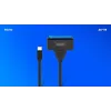 SAVIO SATA to USB-C interface cable AK-69, SATA female to USB-C male, USB 3.2 Gen 1 (5 Gbit/s), 0.25 m, black