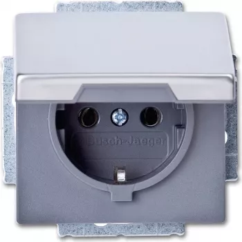 BUSCH JAEGER 2018-0-1490 - CEE 7/3 - 2P+E - Grey - Stainless Steel - 250 V - 16 A