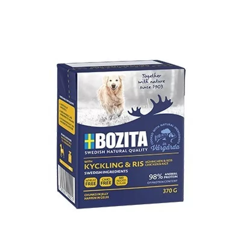 Wet dog food BOZITA Moist Food Chicken Adult 370 g — grain-free, 84% moisture, 7% protein
