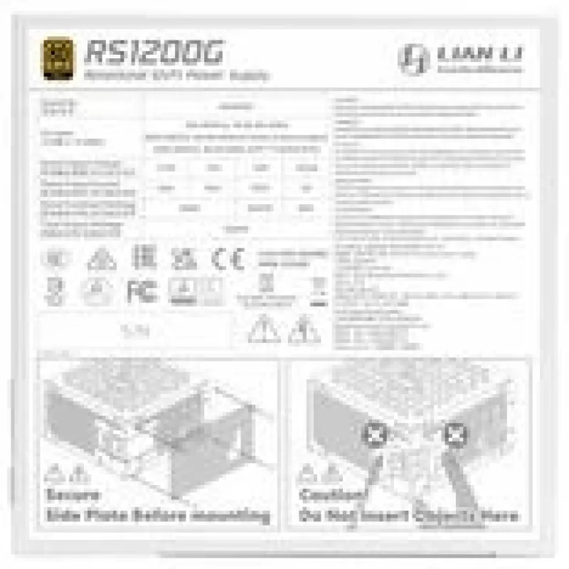 Power supply unit Lian Li RS1200G 1200 W 20+4 pin ATX 80 PLUS Gold White
