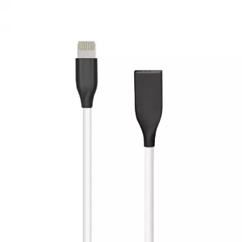 Silicone Cable USB- Lightning, 2m (White)