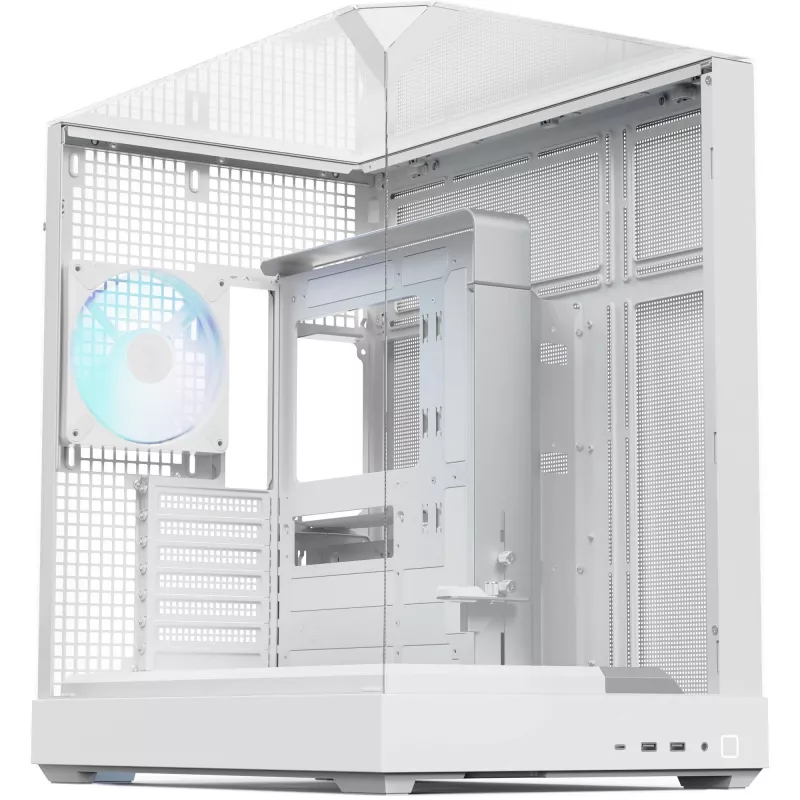 APNX Tower case V2 — white, tempered glass panels x3