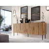 JUNGLE chest of drawers 190x40.5x74.5 oak wotan + black legs