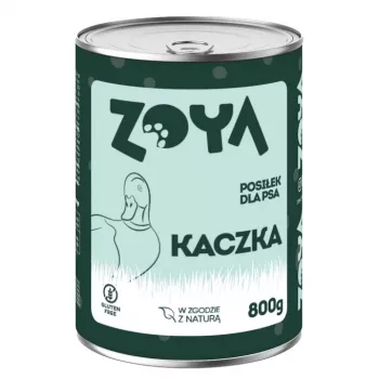 Wet dog food ZOYA Duck 800 g can — complete adult dog meal, 75% moisture, 10.5% protein, 7.5% fat
