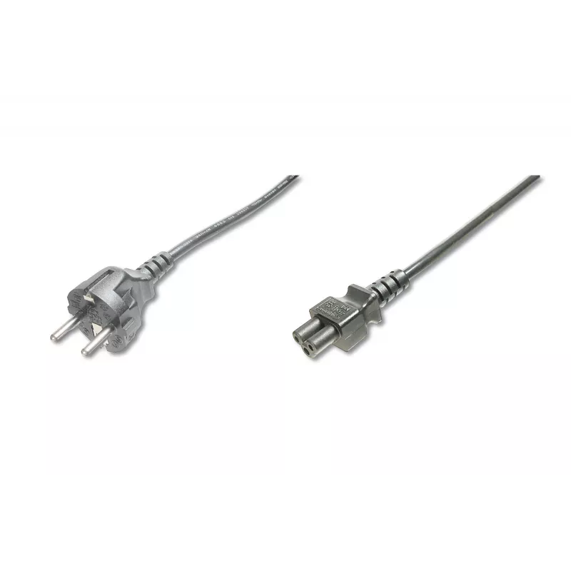 Assmann Power Cable, Schuko - C5, plug/socket, 1.8m, H05VV-F3G 0.75 mm², black (AK-440103-018-S)