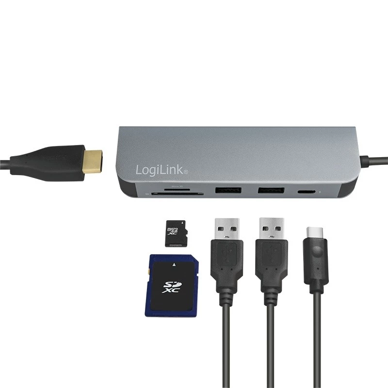 LogiLink UA0343 USB-C Multiport Hub Aluminium USB 3.2 2nd Gen Mult