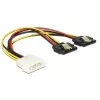 Internal power cable DeLOCK 85237 0.2 m Molex to 2 x SATA