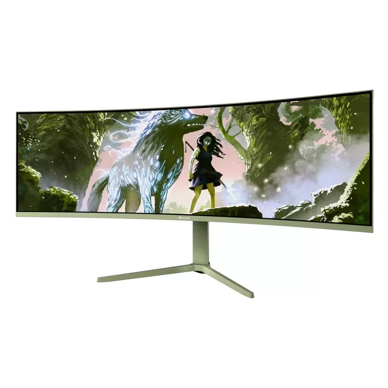 Curved computer monitor Arozzi Nova 49 inch (124.5 cm) Dual QHD 5120×1440 LED VA, 4 ms, Green