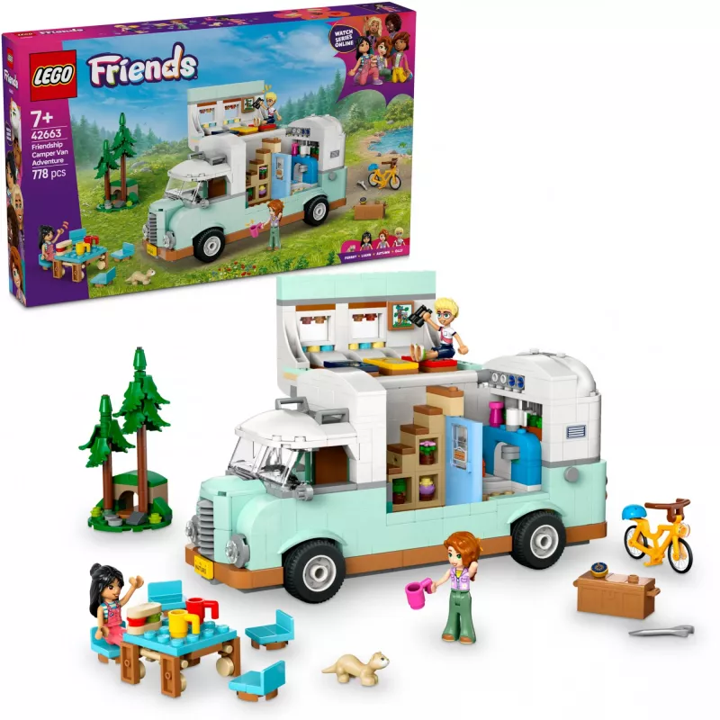 LEGO Motor Home set 42663 — LEGO Friends camper van, 778 pieces, 3 mini-dolls, age 7+