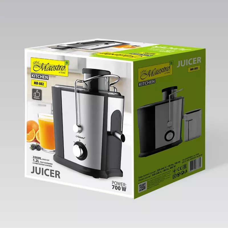 Maestro MR-802 juicer, 700 W, black/silver