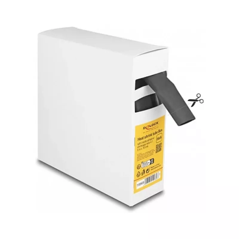 Heat shrink tube DeLOCK 19969 4:1 adhesive black 5m x 16mm