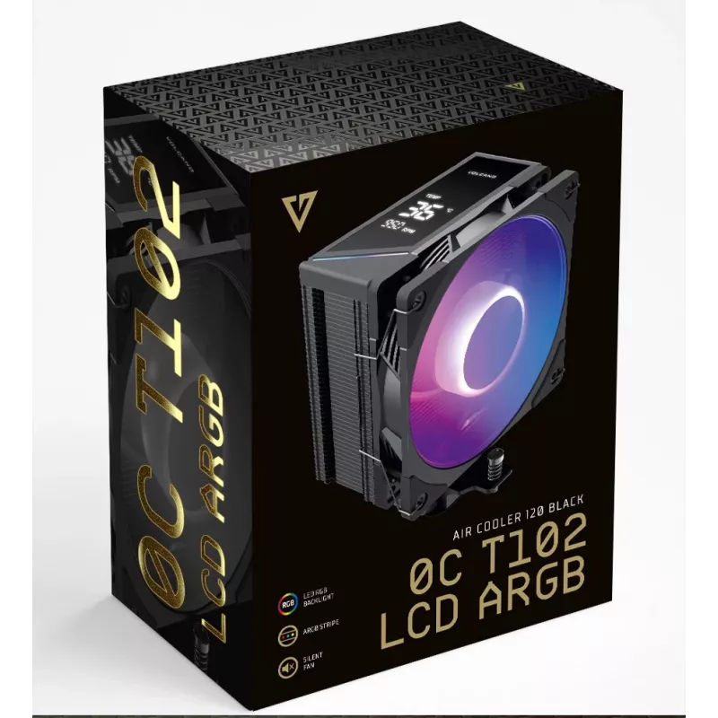 MODECOM Volcano 0C T102 LCD ARGB Processor Air cooler 12 cm Black