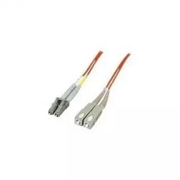 Intellinet Fiber Optic Patch Cable, OM2, LC/SC, 1m, Orange, Duplex, Multimode, 50/125 µm, LSZH, Fibre, Lifetime Warranty