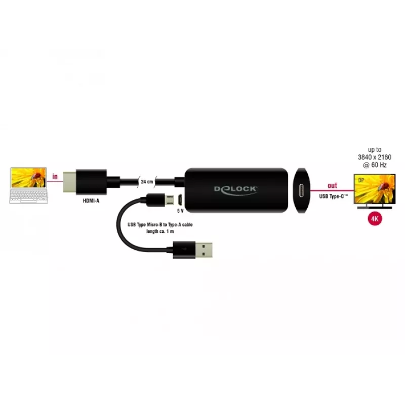 Adapter HDMI-A male to USB Type-C female DeLOCK 63251