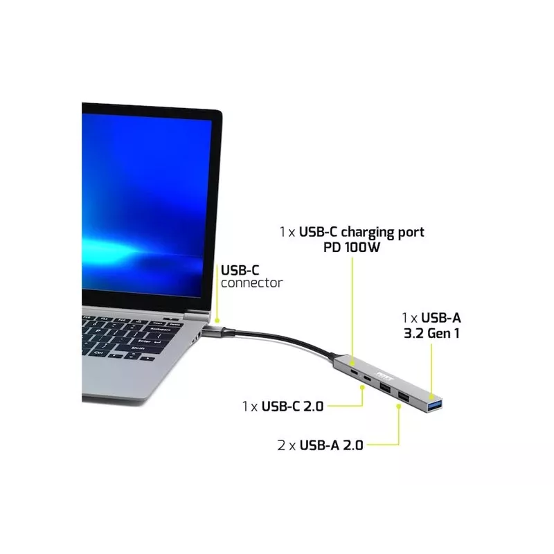 USB Hub Port Designs 900163 Type-C 5000 Mbit/s Silver
