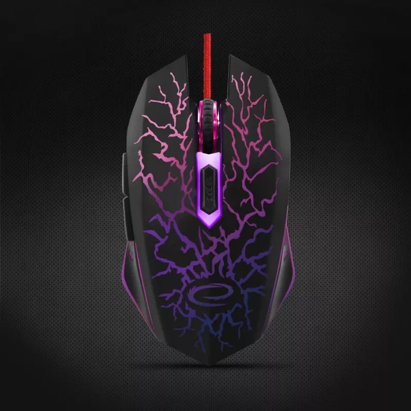 Esperanza MX211 LIGHTNING - Mouse - USB - Hiiri - Optinen - 6 Painiketta - Black
