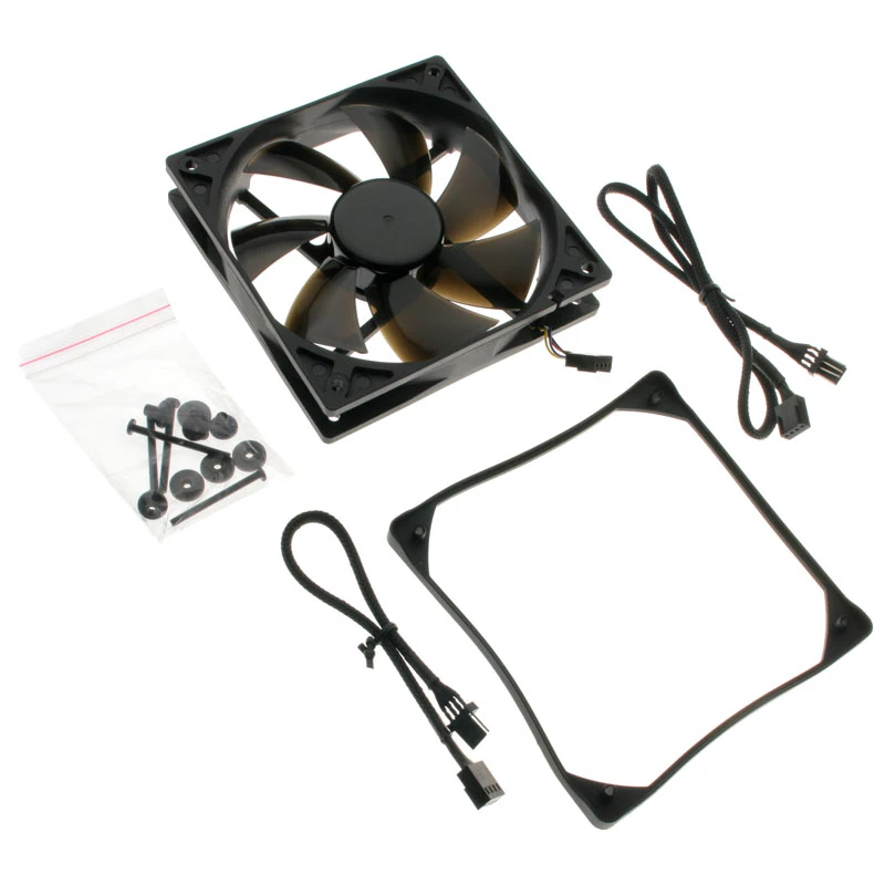 Computer case fan NoiseBlocker BlackSilentPro PLPS 120 mm, 1500 RPM, 100 m³/h, 4.5 V, black