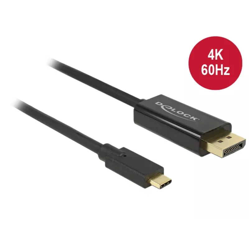 Delock Cable USB Type-C Plug > Displayport Plug (DP Alt Mode) 4K 60 Hz 3m black