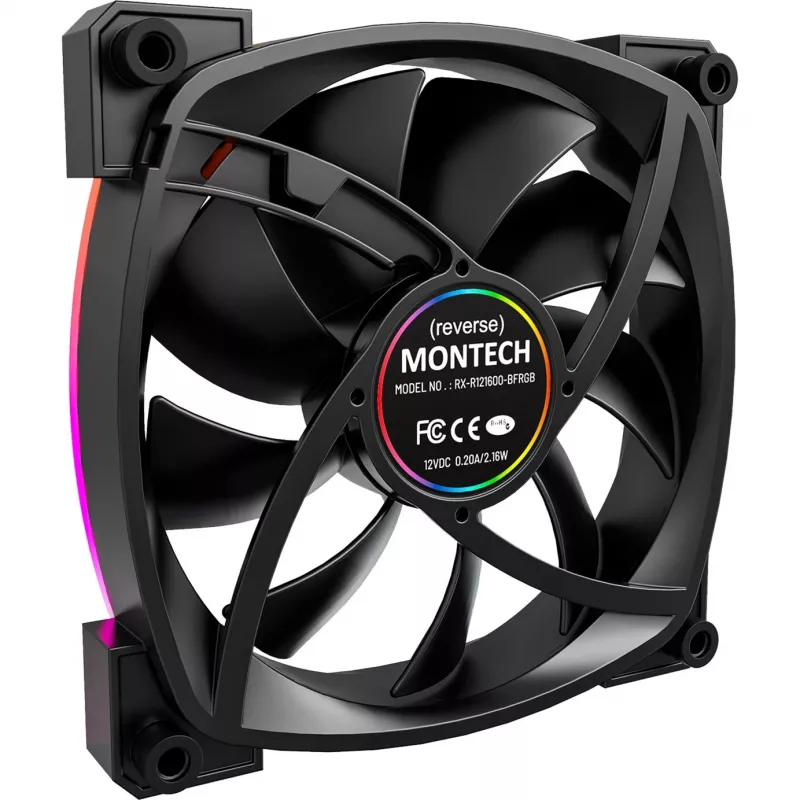 Fan Montech RX120 PWM 12 cm Black 720-1760 RPM Rifle Bearing