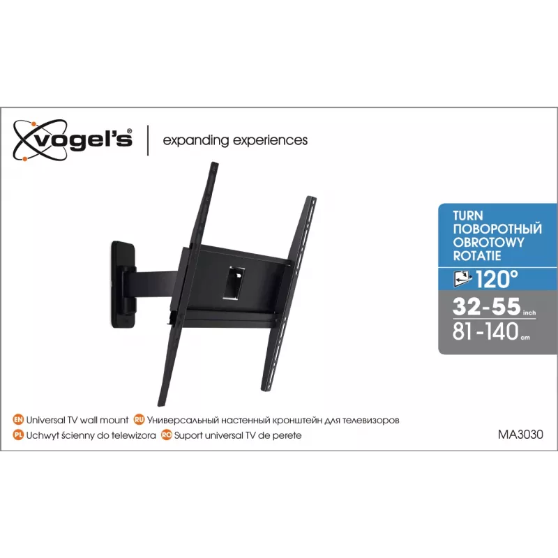 Vogels | Wall mount | MA3030-A1 | Full motion | 32-65 | Maximum weight (capacity) 25 kg | Black