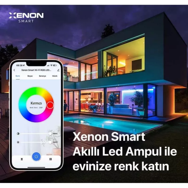 XENON Smart X7021 Smart LED RGB Bulb, 9 W, WI-Fi, Bluetooth, White