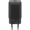 USB-C Fast Charger Nano, PD, GaN, 65 Watt, USB-C Braided Cable (black, 1x USB-A, 2x USB-C PD, Quick Charge 3.0, 1 Meter Cable)