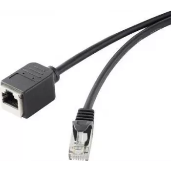 Ethernet RJ45 Extension Cable Renkforce CAT5e 0.50 m Black with Locking Mechanism