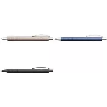 Clip-on retractable ballpoint pen Faber-Castell Essentio Black, aluminium body, black ink, bold tip