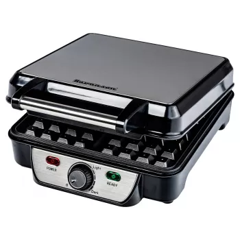 Waffle iron Ravanson GR-7030 — 4 waffles, 1100 W, non-stick plates, adjustable thermostat, cool-touch handle