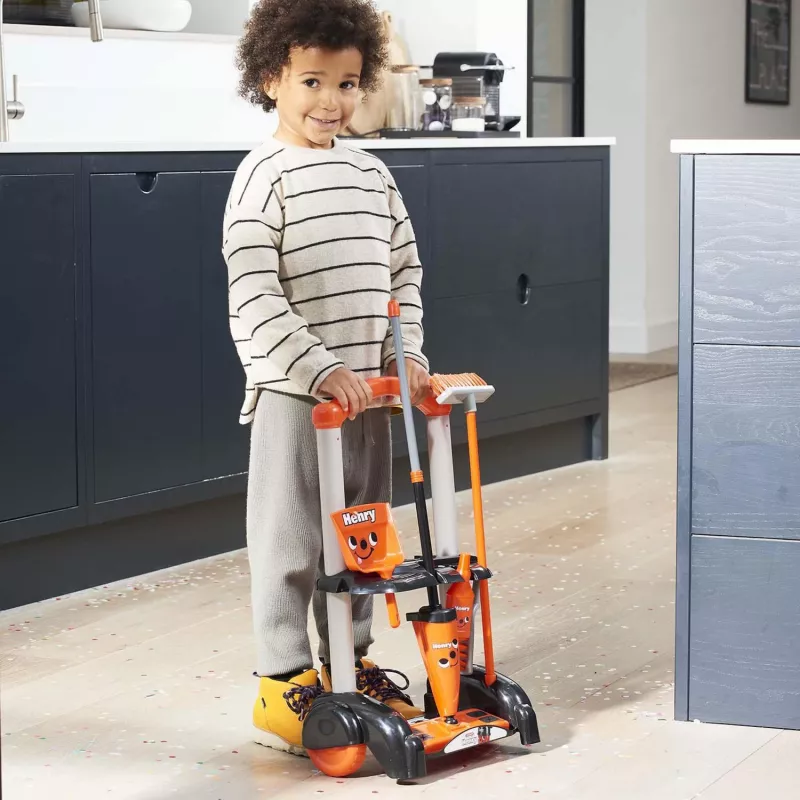 Children's cleaning trolley CASDON Henry, red — role-play household appliance toy