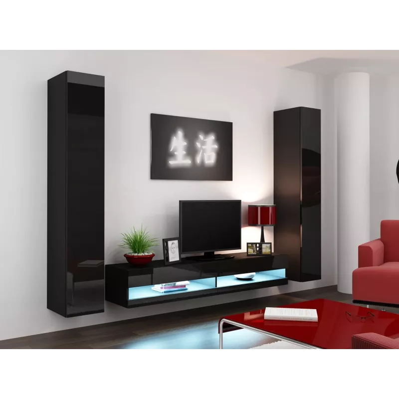Cama TV stand VIGO NEW 30/180/40 black/black gloss