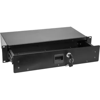 Rack drawer Omnitronic SN-2 2U with lock — 2U sliding equipment drawer for 19 inch racks