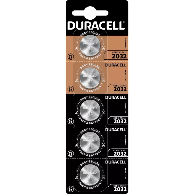 Button battery Duracell Procell CR2032 lithium, 3V, 5-pack